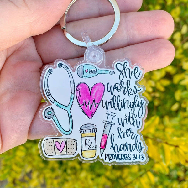 Nurse Proverbs Acrylic Keychain Painted Skies