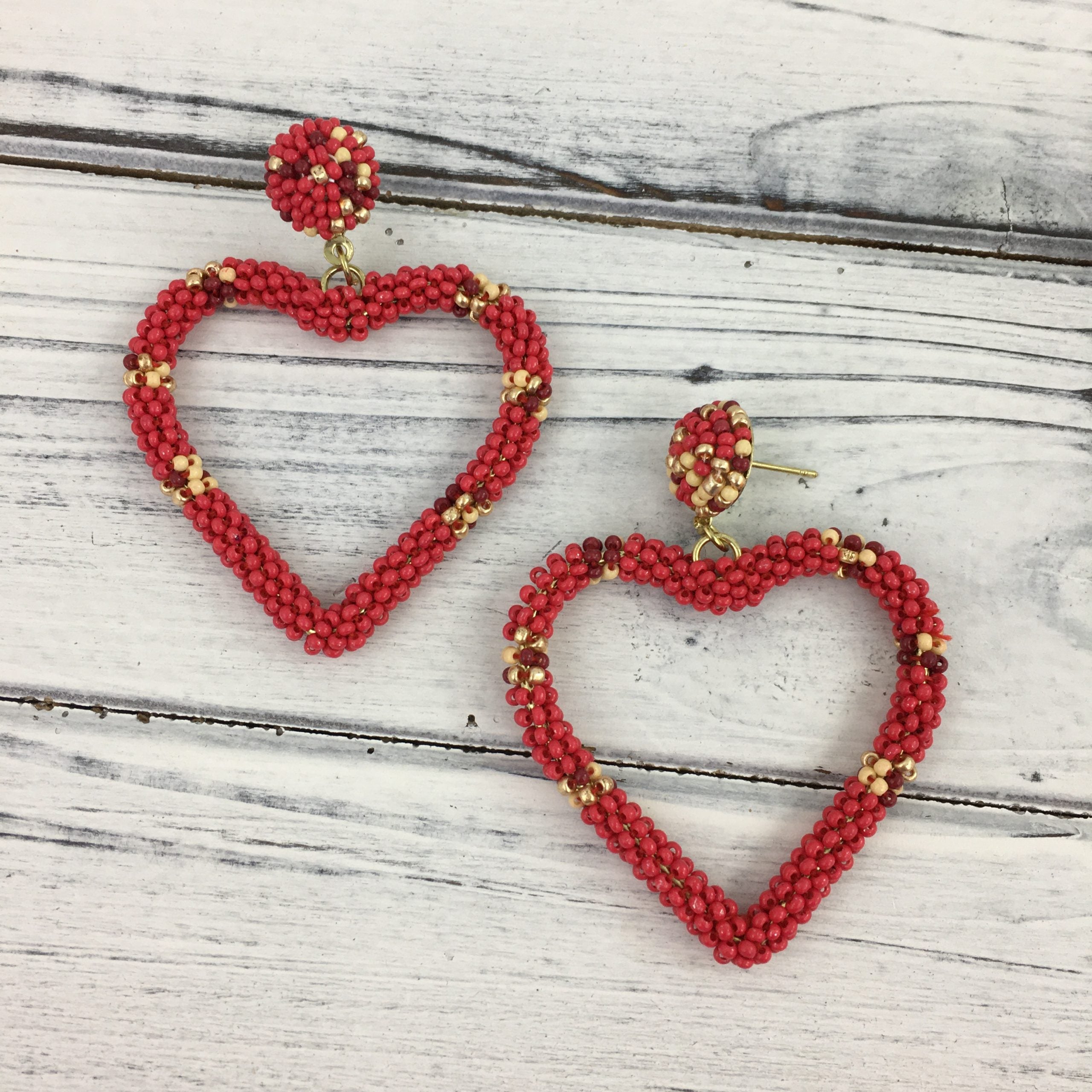 Valentines Day Beaded Earrings Song Lily