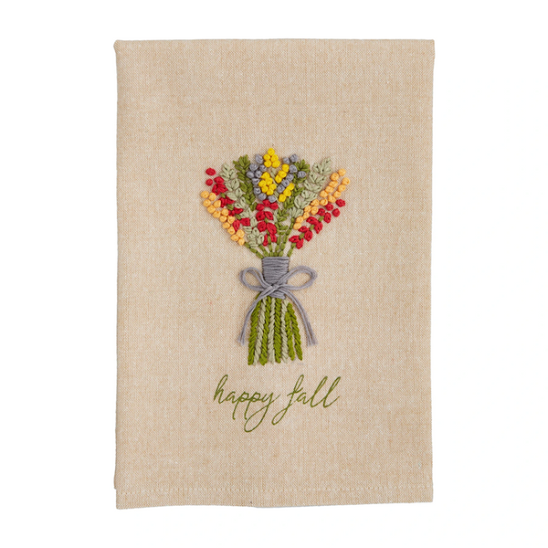 Mudpie Happy Fall French Knot Towel Mudpie