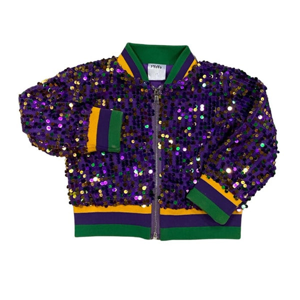 Mardi Gras Sequin Bomber Jacket for Kids Song Lily