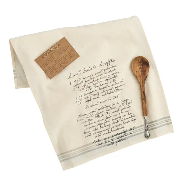 Mudpie Sweet Potato Recipe Spoon and Hand Towel Set Mudpie