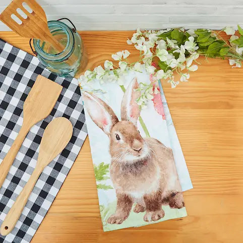 Easter Sitting Bunny Printed Flower Sack Kitchen Towel C & F Enterprises