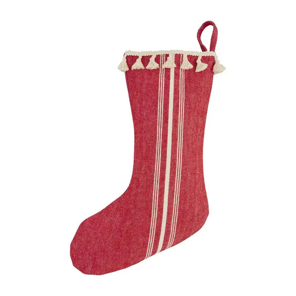 Mudpie Grain Sack Red Stocking Mudpie