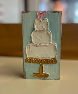 Coddiewomple Birthday Cake Wooden Block Art coddiwomple